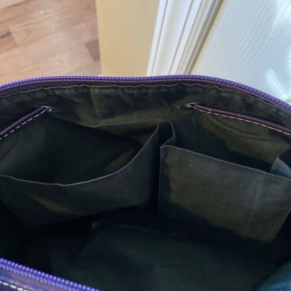 Guia’s Purple Pebble Leather Bag Made In Italy - Picture 9 of 13